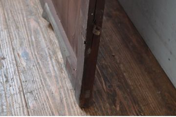 アンティーク建具　レトロなデザインのガラス帯の扉1枚(ドア、板戸、ガラス戸、木製扉、建具)(R-080588)