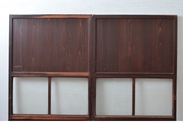 アンティーク建具　古民家インテリアにおすすめのガラス帯戸2枚セット(引き戸、ガラス戸、建具)(R-080589)