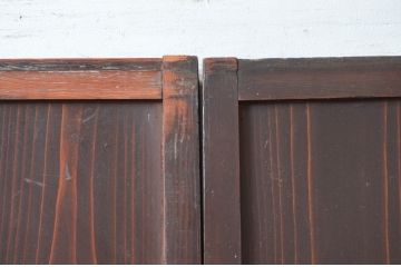 アンティーク建具　古民家インテリアにおすすめのガラス帯戸2枚セット(引き戸、ガラス戸、建具)(R-080589)