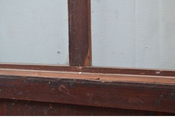 アンティーク建具　古民家インテリアにおすすめのガラス帯戸2枚セット(引き戸、ガラス戸、建具)(R-080589)
