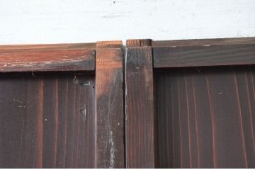アンティーク建具　古民家インテリアにおすすめのガラス帯戸2枚セット(引き戸、ガラス戸、建具)(R-080589)