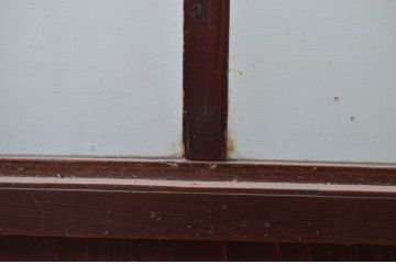 アンティーク建具　古民家インテリアにおすすめのガラス帯戸2枚セット(引き戸、ガラス戸、建具)(R-080589)