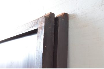 アンティーク建具　古民家インテリアにおすすめのガラス帯戸2枚セット(引き戸、ガラス戸、建具)(R-080589)