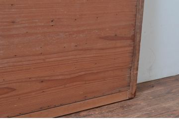アンティーク建具　縦格子入り　和モダンな空間づくりにぴったりの板戸窓2枚セット(格子戸、引き戸)(R-080590)