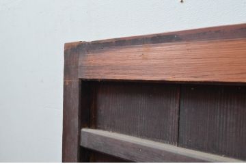 アンティーク建具　和モダンな空間作りにおすすめな横桟の板戸(窓)2枚セット(舞良戸、引き戸、建具)(R-080591)