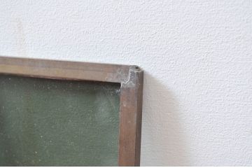 ジャンク品　和製ビンテージ　鮮やかな葉のグリーンが映える可憐な花のステンドグラス1枚(明り取り、明かり取り、窓、建具、ヴィンテージ)(R-080593)