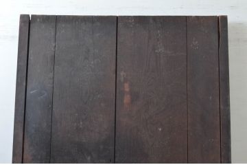 ジャンク品　アンティーク建具　栗材　松材　時を経た風合いが楽しめる蔵戸1枚(引き戸、玄関戸、建具)(R-080594)