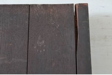 ジャンク品　アンティーク建具　栗材　松材　時を経た風合いが楽しめる蔵戸1枚(引き戸、玄関戸、建具)(R-080594)