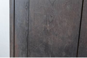ジャンク品　アンティーク建具　栗材　松材　時を経た風合いが楽しめる蔵戸1枚(引き戸、玄関戸、建具)(R-080594)
