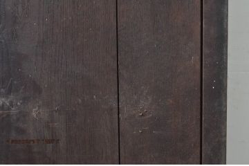 ジャンク品　アンティーク建具　栗材　松材　時を経た風合いが楽しめる蔵戸1枚(引き戸、玄関戸、建具)(R-080594)
