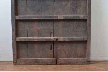 ジャンク品　アンティーク建具　栗材　松材　時を経た風合いが楽しめる蔵戸1枚(引き戸、玄関戸、建具)(R-080594)
