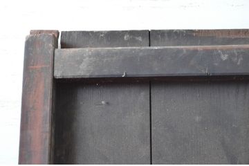 ジャンク品　アンティーク建具　栗材　松材　時を経た風合いが楽しめる蔵戸1枚(引き戸、玄関戸、建具)(R-080594)