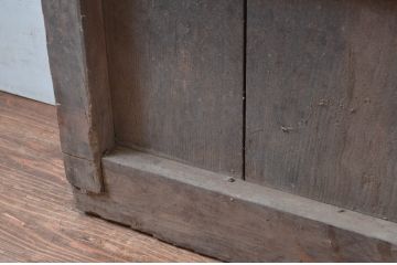 ジャンク品　アンティーク建具　栗材　松材　時を経た風合いが楽しめる蔵戸1枚(引き戸、玄関戸、建具)(R-080594)