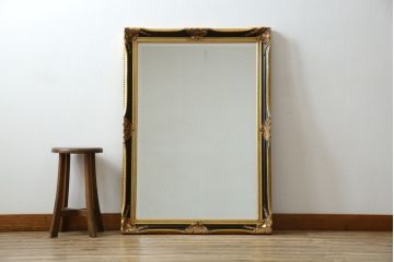 中古　美品　希少な廃番品　ハンドメイド　上品な雰囲気あふれるロココ調のウォールミラー(壁掛け鏡、姿見)(R-080597)