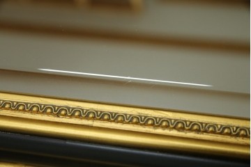 中古　美品　希少な廃番品　ハンドメイド　上品な雰囲気あふれるロココ調のウォールミラー　(R-080598)