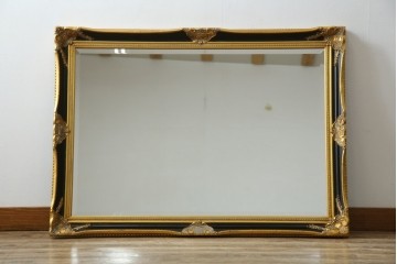中古　美品　希少な廃番品　ハンドメイド　上品な雰囲気あふれるロココ調のウォールミラー　(R-080598)
