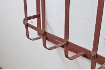 アンティーク建具　ペイント仕上げ限定　経年を感じさせるレトロな面格子(フェンス、窓柵、仕切り)(R-080601)