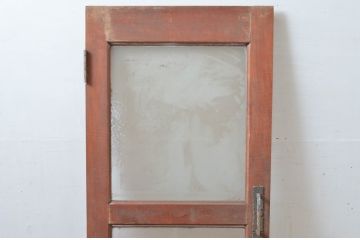 ビンテージ建具　どこか懐かしい雰囲気を感じるレトロな扉1枚(ガラス扉、木製ドア、建具)(R-080602)