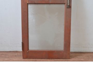 ビンテージ建具　どこか懐かしい雰囲気を感じるレトロな扉1枚(ガラス扉、木製ドア、建具)(R-080602)