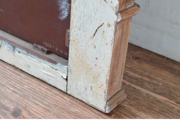 フランスアンティーク　上手物!!　オーク材　凝った造り込みが目を引くウォールミラー(姿見、壁掛け鏡、店舗什器)(R-080604)