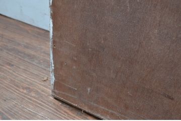 フランスアンティーク　ペイント　シンプルなスクエア型でお部屋に取り入れやすいシャビーな風合いの特大ミラー(ウォールミラー、姿見、壁掛け鏡、店舗什器)(R-080608)