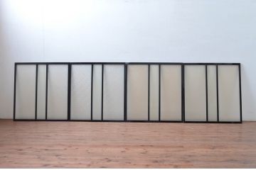 アンティーク建具　和モダンなお部屋に取り入れたいダイヤガラス窓4枚セット(ガラス戸、引き戸、建具)(R-080609)