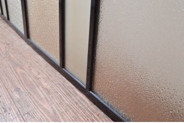 アンティーク建具　和モダンなお部屋に取り入れたいダイヤガラス窓4枚セット(ガラス戸、引き戸、建具)(R-080609)