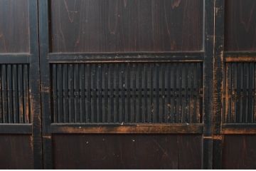 アンティーク建具　和モダンテイストのお部屋づくりに取り入れたい格子帯戸3枚セット(引き戸、格子戸)(R-080612)