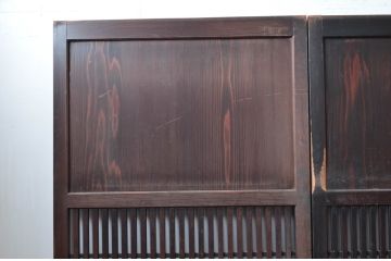 アンティーク建具　和モダンテイストのお部屋づくりに取り入れたい格子帯戸3枚セット(引き戸、格子戸)(R-080613)