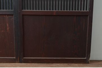 アンティーク建具　和モダンテイストのお部屋づくりに取り入れたい格子帯戸3枚セット(引き戸、格子戸)(R-080613)
