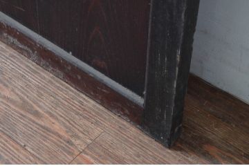 アンティーク建具　明治　深い色合いが味わい深い帯戸2枚セット(引き戸、板戸)(R-080614)