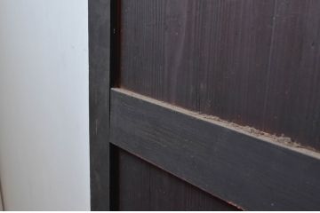 アンティーク建具　明治　深い色合いが味わい深い帯戸2枚セット(引き戸、板戸)(R-080614)