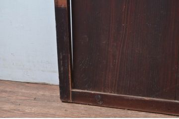 アンティーク建具　明治　深い色合いが味わい深い帯戸1枚(引き戸、板戸)(R-080615)