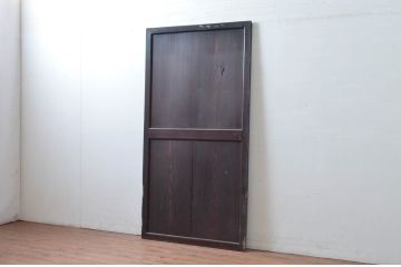アンティーク建具　明治　深い色合いが味わい深い帯戸1枚(引き戸、板戸)(R-080616)