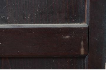 アンティーク建具　明治　深い色合いが味わい深い帯戸1枚(引き戸、板戸)(R-080616)