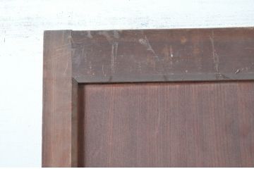 アンティーク建具　枠檜(ヒノキ)材　鏡板欅(ケヤキ)材一枚板　シンプルですっきりしたデザインのドア1枚(木製扉、木製ドア)(R-080617)