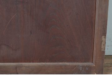 アンティーク建具　枠檜(ヒノキ)材　鏡板欅(ケヤキ)材一枚板　シンプルですっきりしたデザインのドア1枚(木製扉、木製ドア)(R-080617)