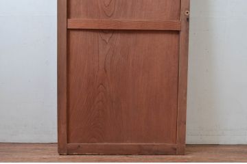 アンティーク建具　枠檜(ヒノキ)材　鏡板欅(ケヤキ)材一枚板　シンプルですっきりしたデザインのドア1枚(木製扉、木製ドア)(R-080617)