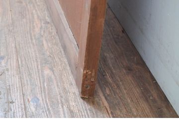 アンティーク建具　枠檜(ヒノキ)材　鏡板欅(ケヤキ)材一枚板　シンプルですっきりしたデザインのドア1枚(木製扉、木製ドア)(R-080617)