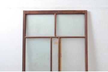 アンティーク建具　大正ロマン　無双腰板　ノスタルジックな雰囲気あふれるガラス戸1枚(引き戸、建具)(R-080618)