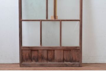アンティーク建具　大正ロマン　無双腰板　ノスタルジックな雰囲気あふれるガラス戸1枚(引き戸、建具)(R-080618)