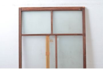 アンティーク建具　大正ロマン　無双腰板　ノスタルジックな雰囲気あふれるガラス戸1枚(引き戸、建具)(R-080618)
