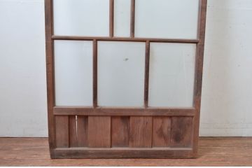 アンティーク建具　大正ロマン　無双腰板　ノスタルジックな雰囲気あふれるガラス戸1枚(引き戸、建具)(R-080619)