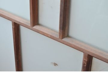 アンティーク建具　大正ロマン　無双腰板　ノスタルジックな雰囲気あふれるガラス戸1枚(引き戸、建具)(R-080619)