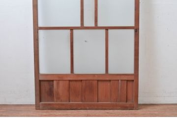 アンティーク建具　大正ロマン　無双腰板　ノスタルジックな雰囲気あふれるガラス戸1枚(引き戸、建具)(R-080619)