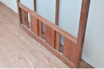 アンティーク建具　大正ロマン　無双腰板　ノスタルジックな雰囲気あふれるガラス戸1枚(引き戸、建具)(R-080619)