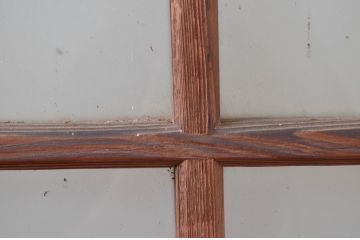 アンティーク建具　古い味わいのあるガラス戸2枚セット(引き戸、建具)(R-080621)