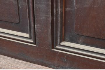 アンティーク建具　上手物!!　レトロな雰囲気感じる凝ったデザインのガラス戸4枚セット(引き戸、建具)(R-080622)