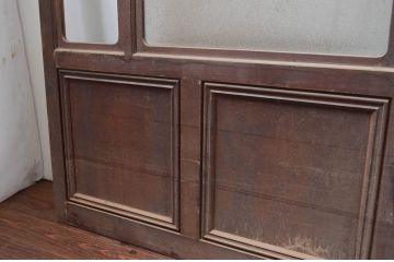 アンティーク建具　上手物!!　レトロな雰囲気感じる凝ったデザインのガラス戸4枚セット(引き戸、建具)(R-080622)