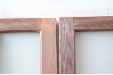 アンティーク建具　風情ある佇まいが魅力的なガラス戸2枚セット(引き戸、建具)(R-080624)